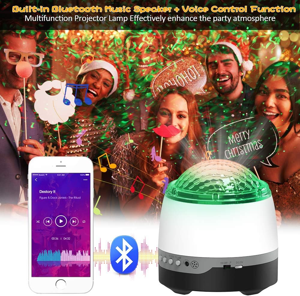 Galaxy Projector for Bedroom,Star Projector,Remote Control & White Noise Bluetooth Speaker,8 Soother Sounds,Timer,Galaxy Light Projector for Kids Room, Adults Home Theater, Party, Living Room Decor