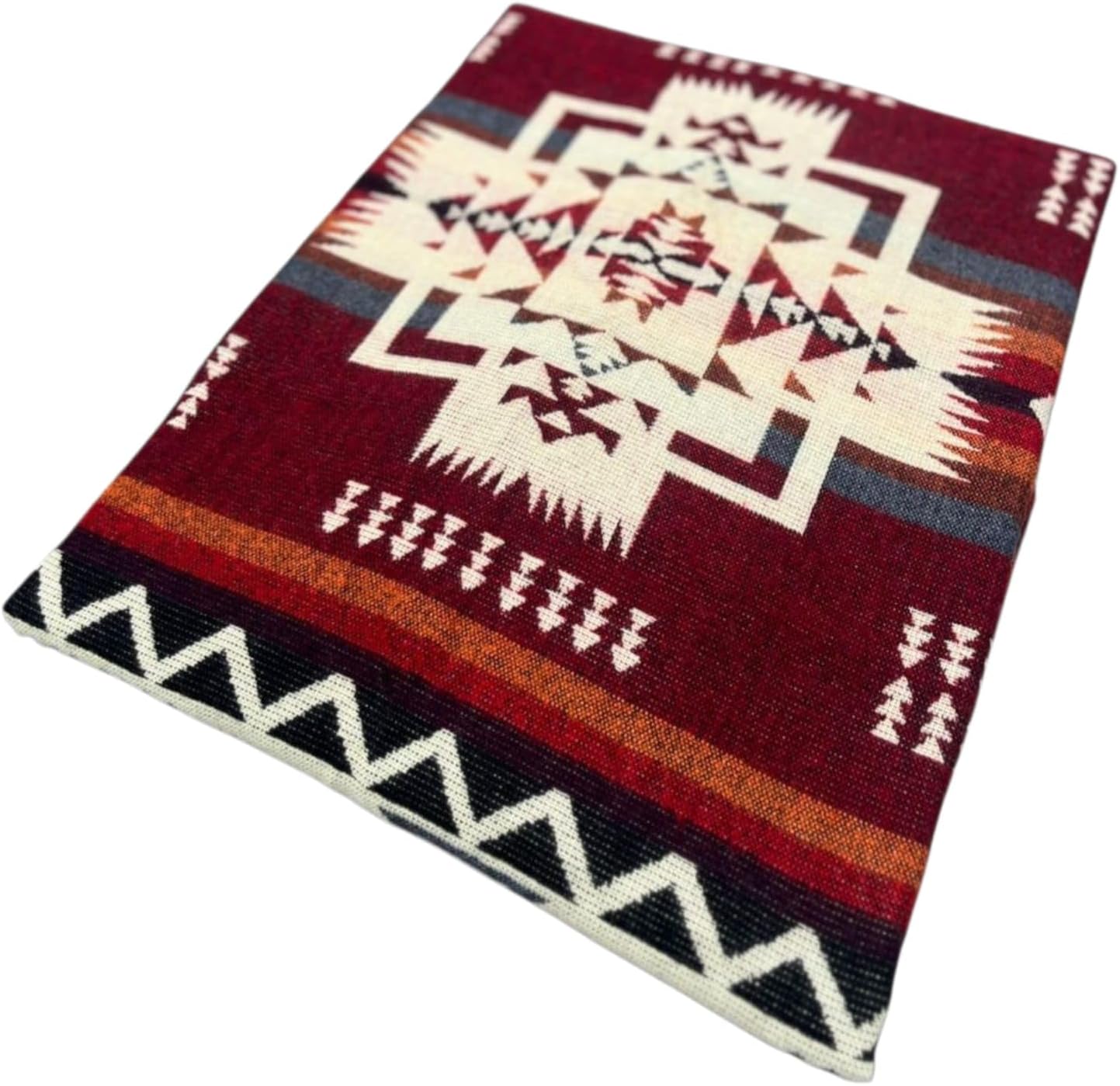 AHUAY Premium Hypoallergenic Alpaca Wool Blanket – Ultra Soft Warm Lightweight Andean Geometric Throw, Handmade in Ecuador (Red, Throw)