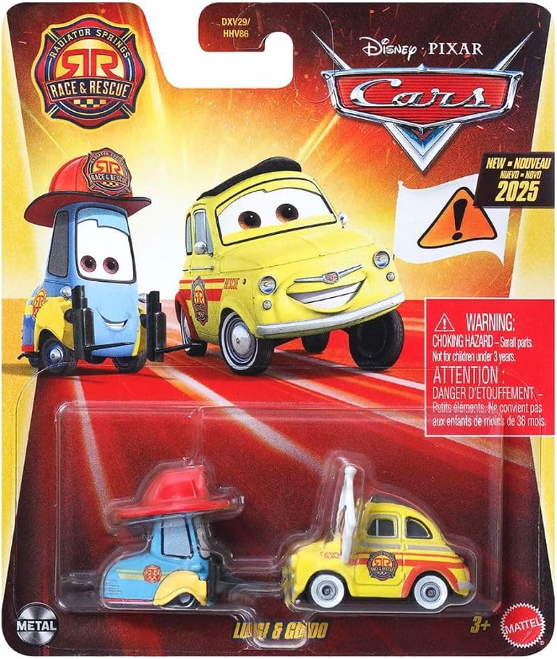 Cars de Disney y Pixar Diecast Luigi and Guido Rescue Toy Vehicle for Ages 3 and Up