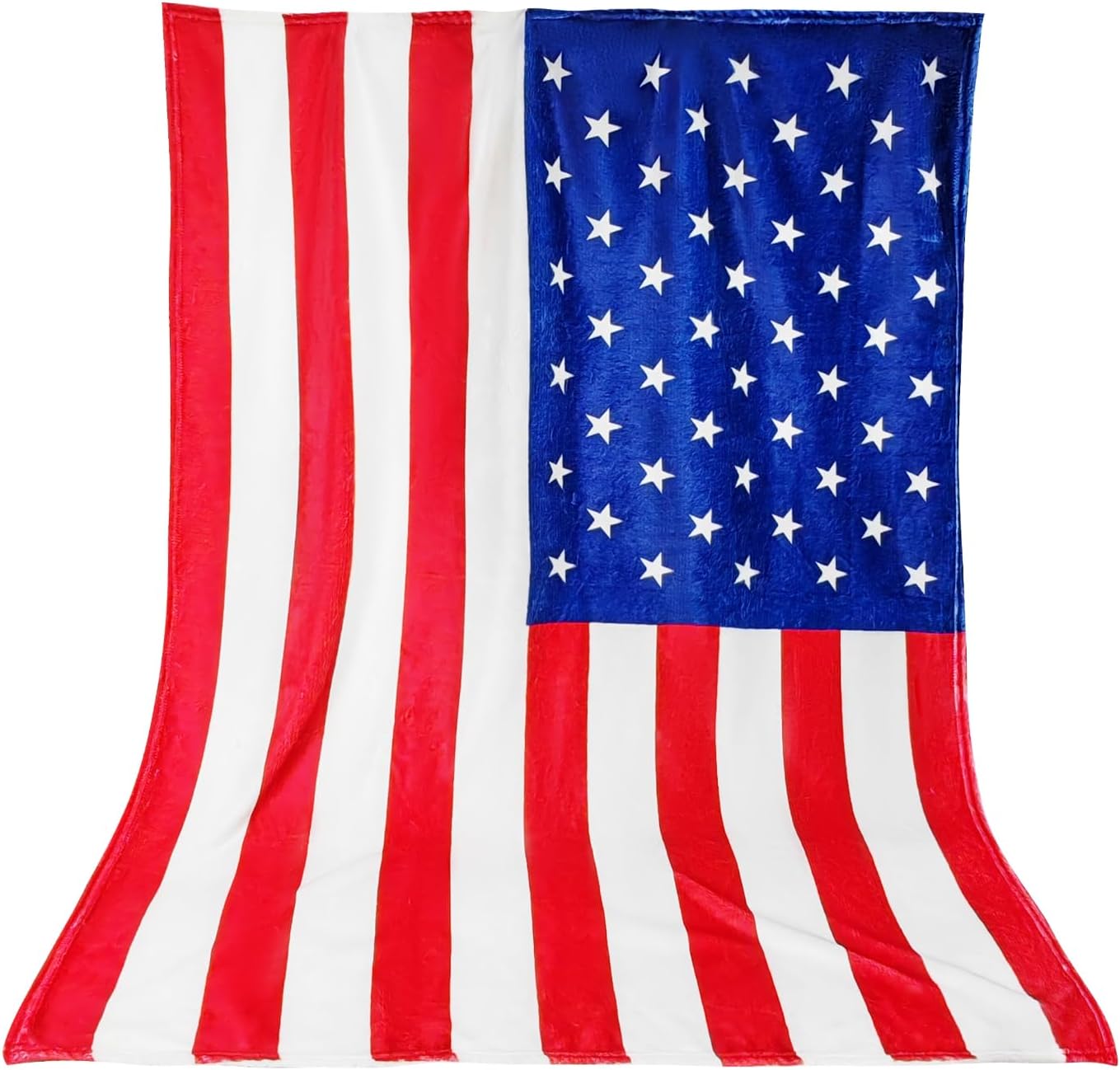 American Flag Blanket, Four Seasons Flannel Blanket Suitable for beds, Sofas, Living Rooms, Offices Reversible Soft Cozy Vintage Lightweight Throw Blanket for Women、Men、50x60 Inch (Red)