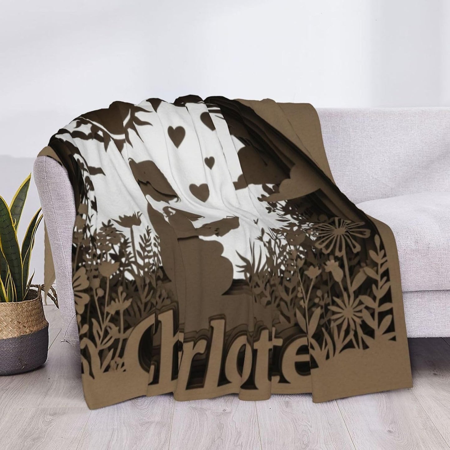 JugJug Personalized Mother Daughter Blanket with Custom Name - Cozy Fleece Throw Gift for Mom, Grandma - 3D Paper Cut Art Reading Silhouette - Sentimental Gift for Birthday, Mother's Day