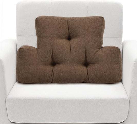TANYOO Back Pillow for Recliner Lumbar Support Pillow Soft and Fluffy Back Support Cushion Thick Lumbar Cushion for Chairs, Recliners,Sofa, Couch and Bed for Pain Relief Brown