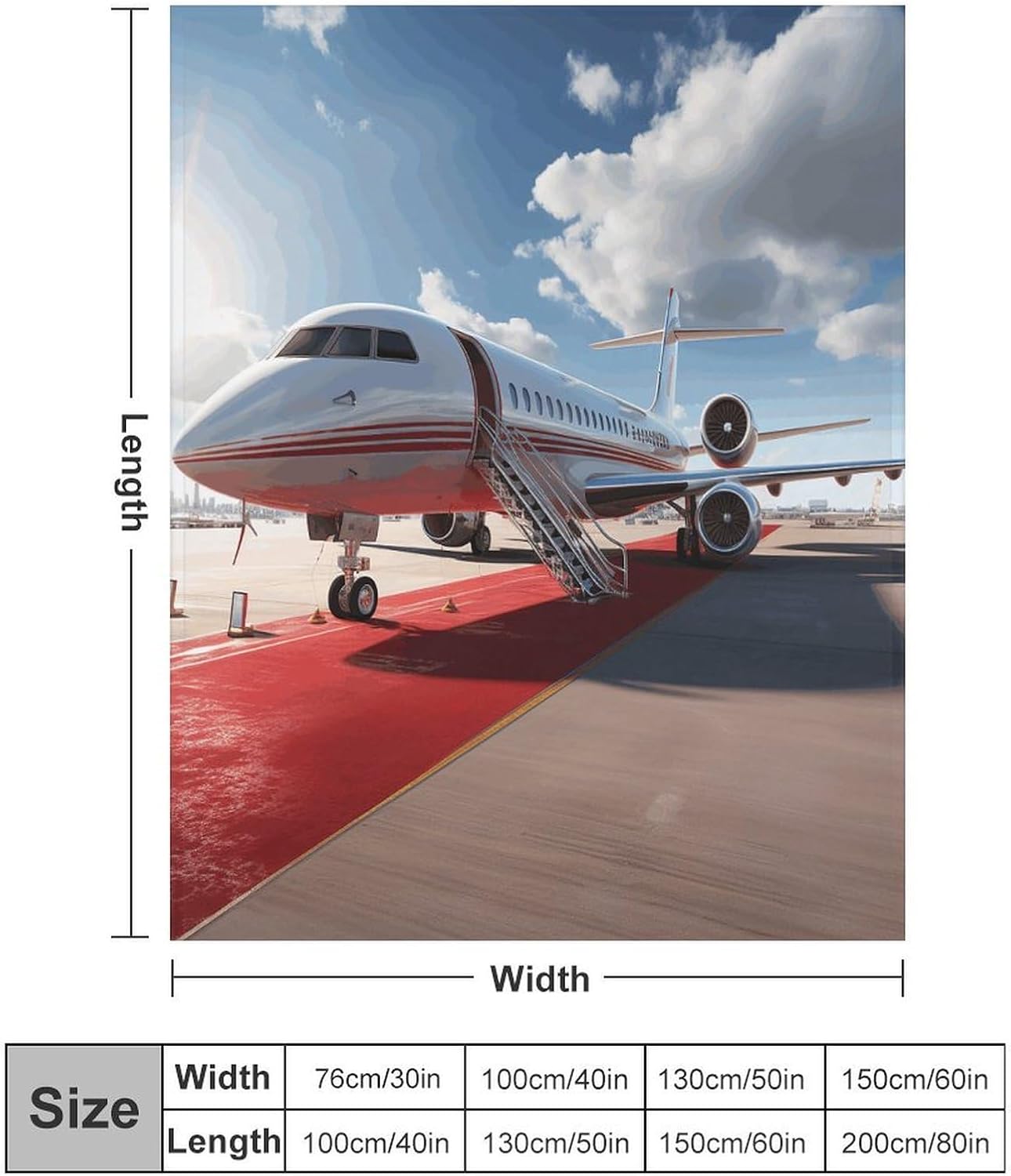 Red Carpet Airplane Throw Blanket for Couch Super Soft Warm Lightweight Throw Blankets Cozy Flannel Bed Blanket Cute Decorative Blankets for All Seasons Home Decor Gift 40"*50" （100 * 130cm）