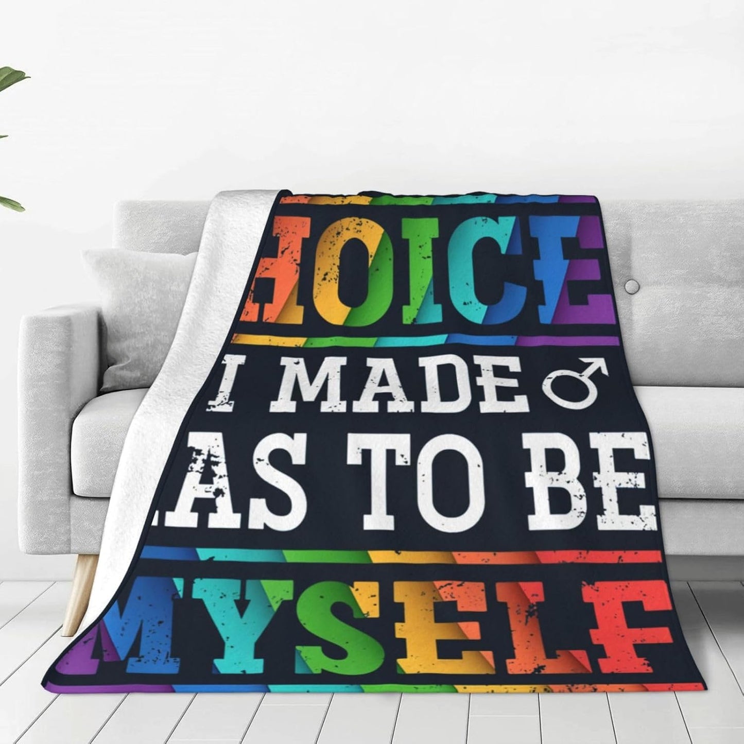 LGBT Blanket Gay Pride Throw Rainbow LGBT Colorful Flannel Soft Warm Enlarged Blankets 50”x40” Thickened Fuzzy Plush for Men Women Gay Pride Plush Throw Blanket Gift for Bed Sofa Multiple Sizes
