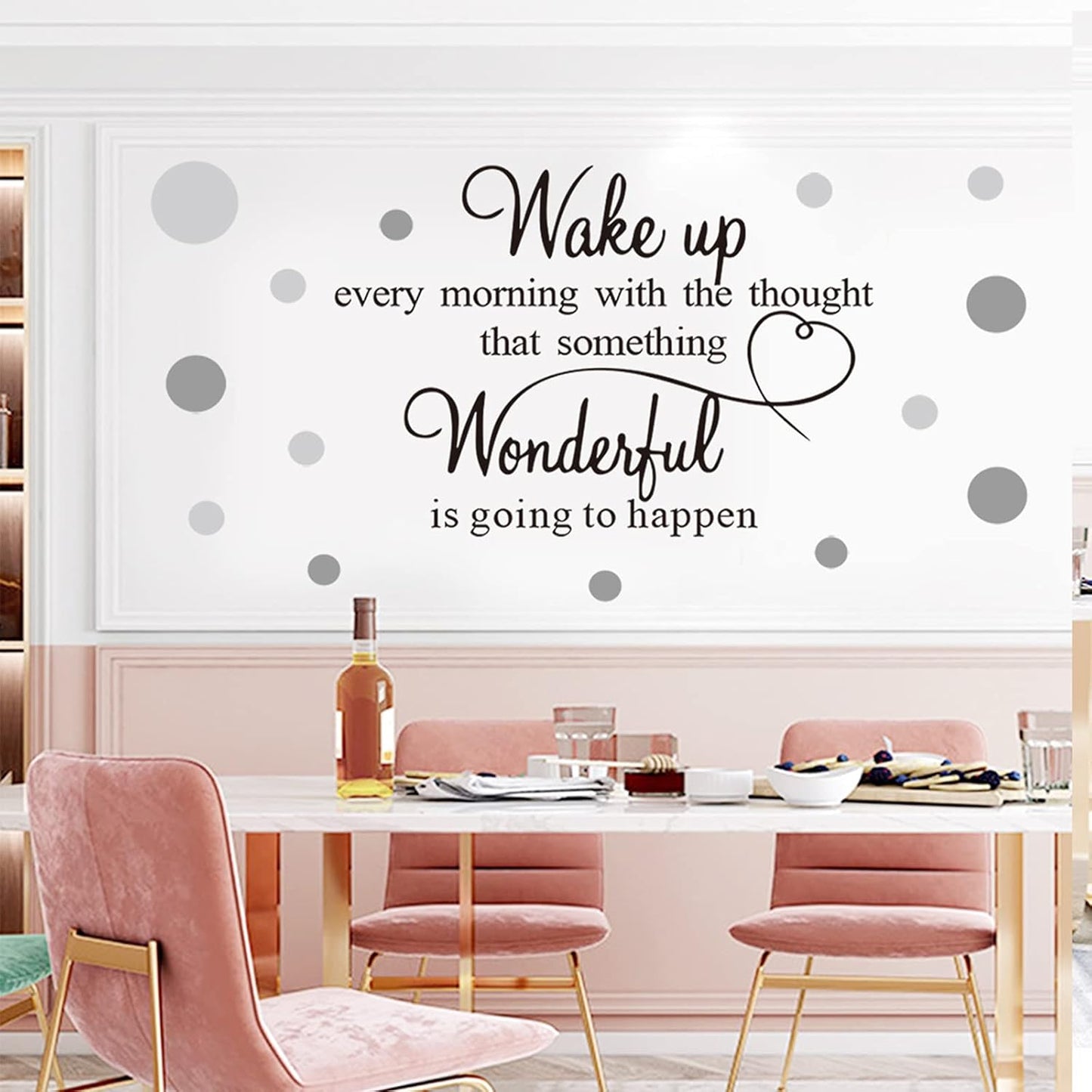 COKOYY Motivational Art Quotes Wall Decals, Inspirational Sayings Words with Dots, Vinyl Letters, Removable DIY Sign Wall Mural for Bedroom, Living Room, Home Decoration