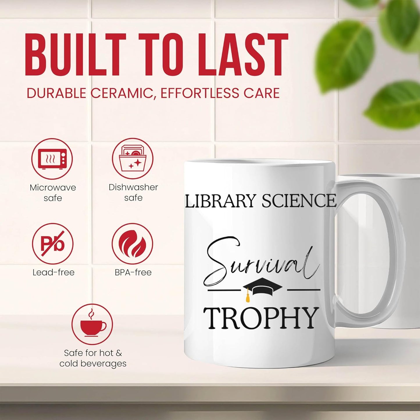 Library Science Graduation Mug - Information Specialist Coffee Cup - Book Lover Funny Gift From Classmates - Librarian Tea Mugs - Knowledge Seeker Cups - 11 Oz Ceramic Gifts For Graduates, Birthday