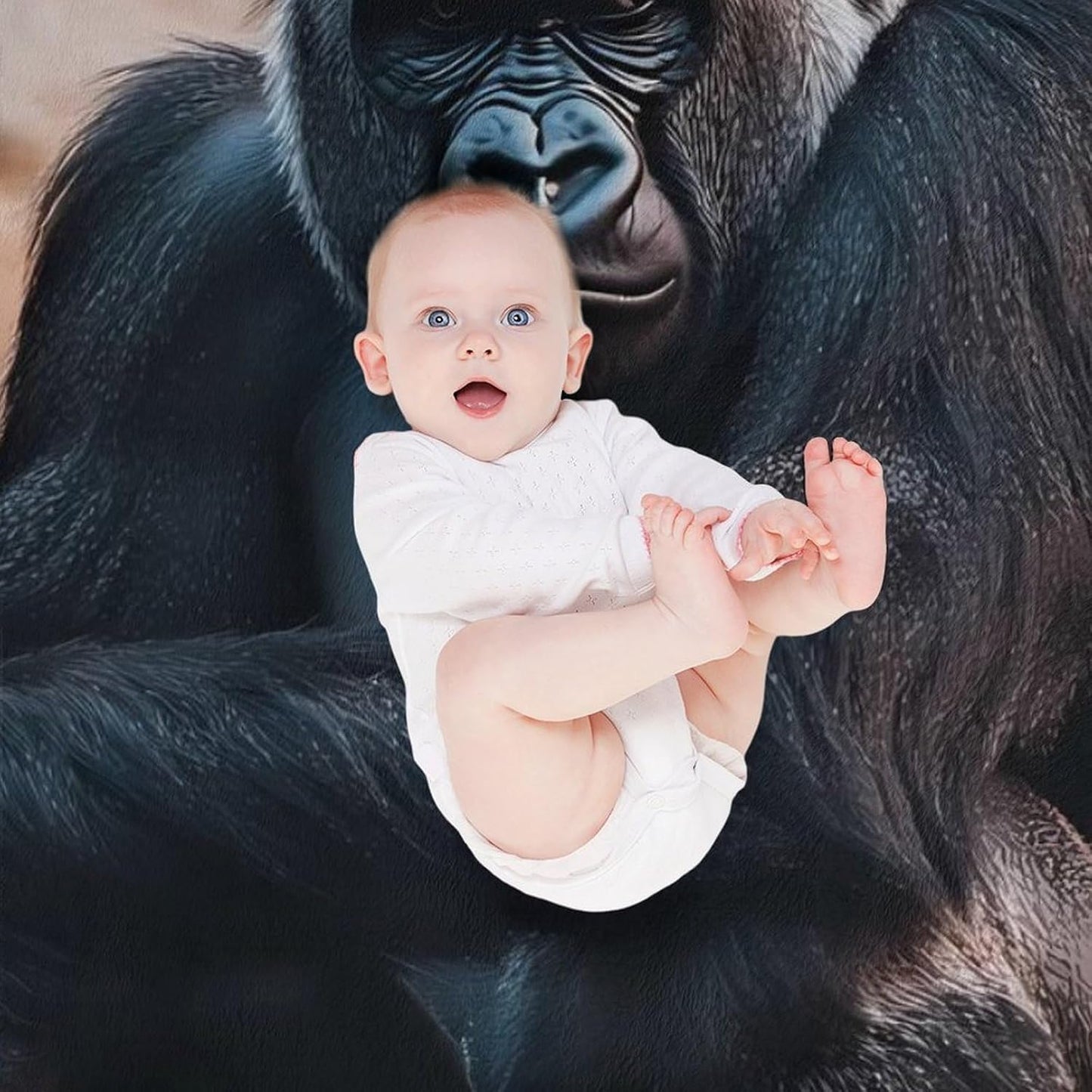 Wild Animal Gorilla Monkey Throw Blanket for Couch Bed Plush Cozy Fuzzy Flannel Blanket for All Season 50"x60"