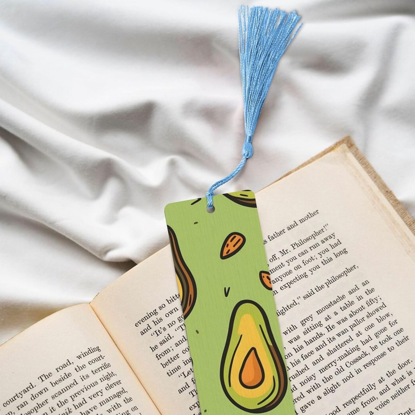 Simple Line Drawing Bookmarks Gifts for Women Men, Wooden Bookmarks for Book Lovers, Vintage Book Marks Ornaments with Tassel, Unique Personalized Reading Page Markers Sky Blue
