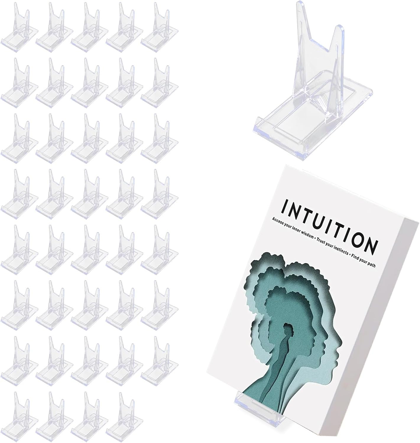 40 Pcs Acrylic Book Display Stand, Adjustable Clear Book Displays for Comic Dvd