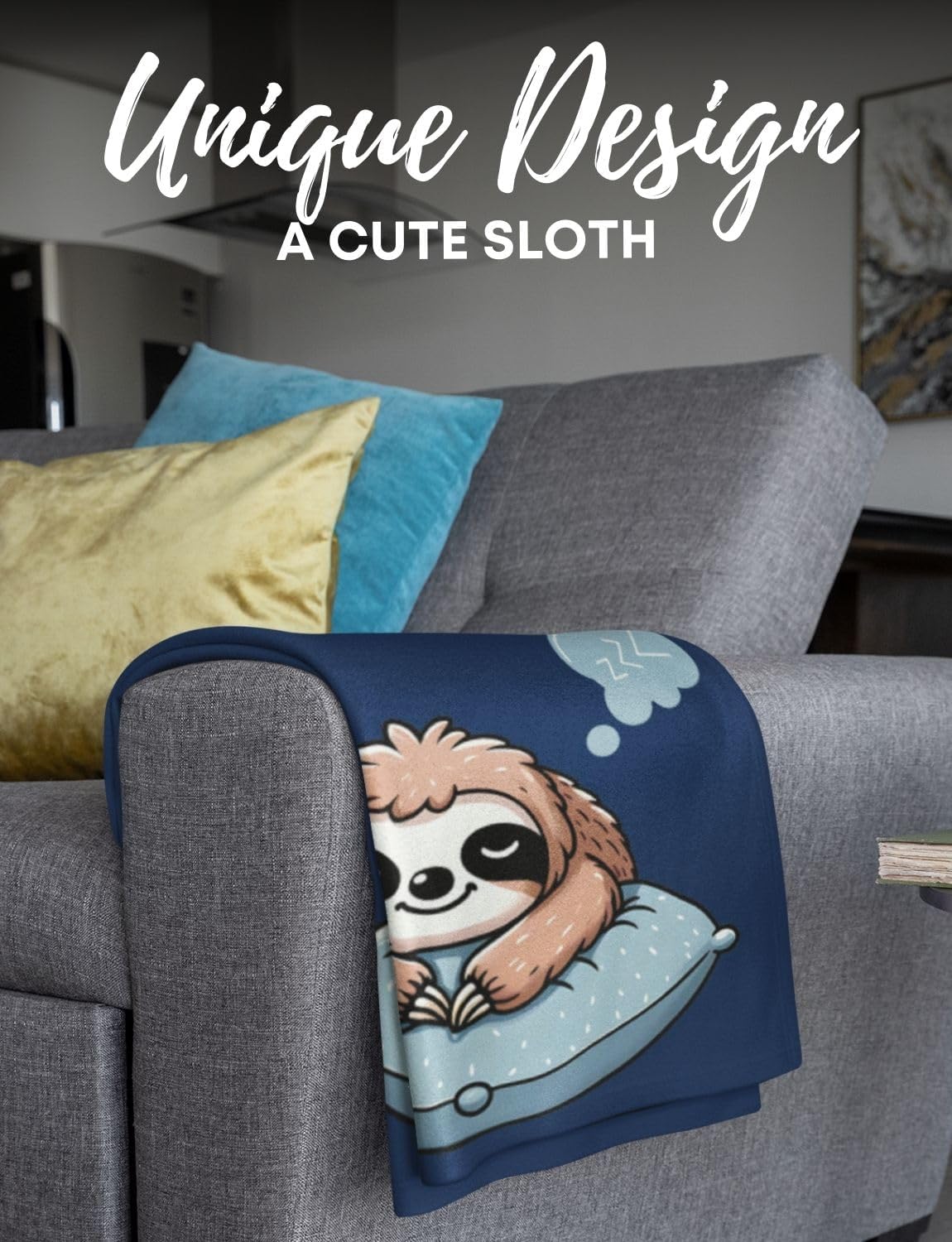 Grandson Gifts Throw Blanket, Grandkids Flannel Plush Bed Blankets, Perfect for Grandson for Birthday & Christmas - Sloth, 60"x 80"