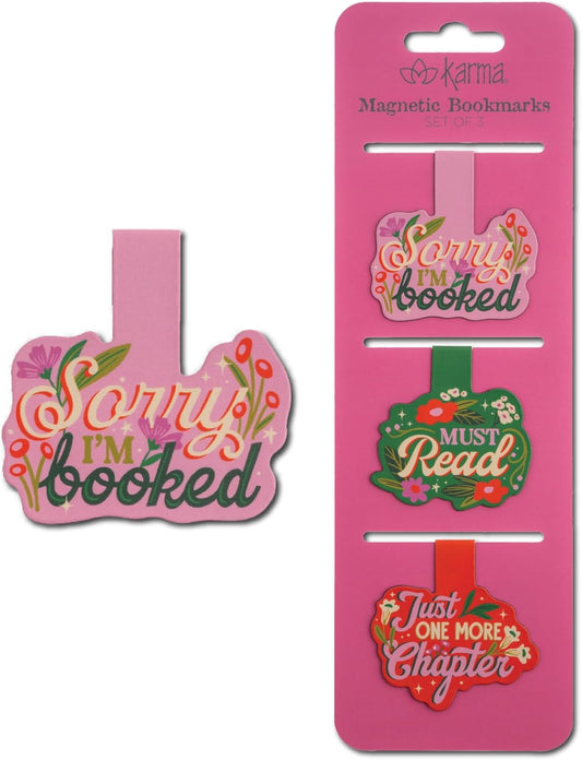 Karma, Magnetic Bookmarks Set of 3, Cute Bookmarks for Women, Page Markers for Students Teachers Reading, Must Read