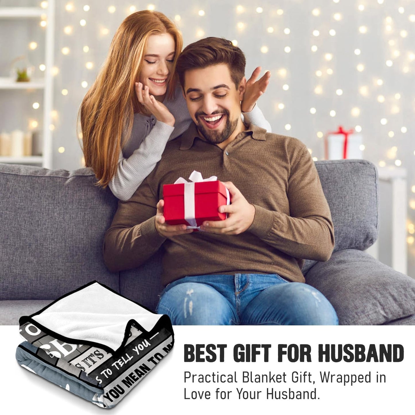 Husband Birthday Gifts - Unique Wedding Anniversary Romantic Gifts for Husband from Wife - Fathers Day Christmas Valentines Day Birthday Presents for Him - to My Man Blanket 60"x80"