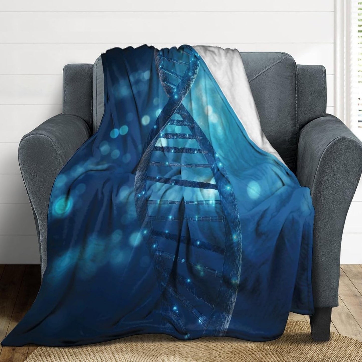 Blue Glowing Picture Throw Blanket for Couch Super Soft Warm Lightweight Throw Blankets Cozy Flannel Bed Blanket Cute Decorative Blankets for All Seasons Home Decor Gift 60"*80"（150 * 200cm）
