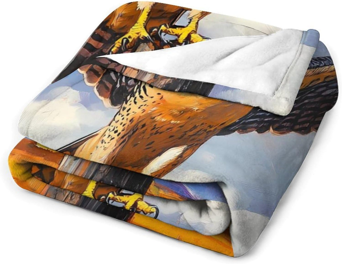 Beautiful Peregrine Falcon Bird Throw Blanket for Couch Bed Plush Cozy Fuzzy Flannel Blanket for All Season 55"x70"