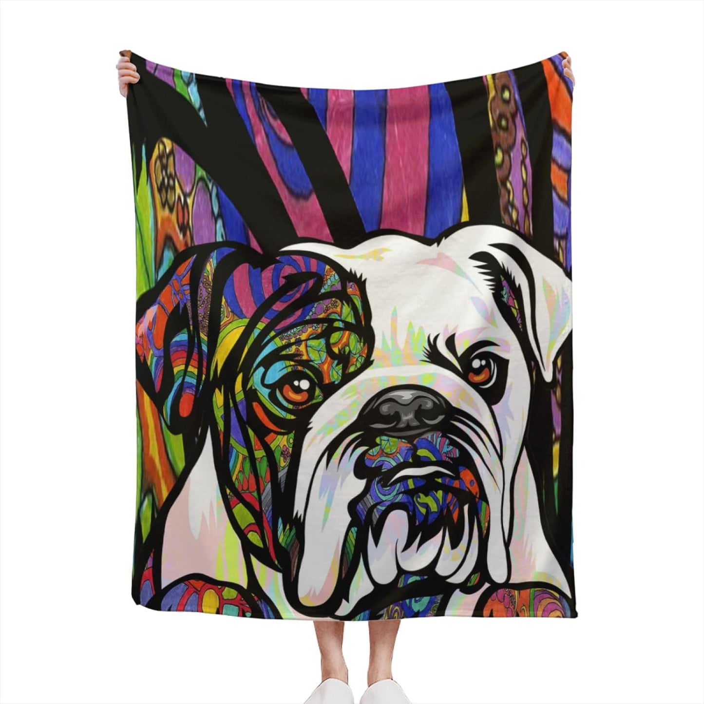 Bulldog Throw Blanket Dog Printed Pattern Blanket Suitable for Men Women Boy Girl Cute Bedroom Decoration Pet Blankets Sofa Air Conditioning Blanket (60''X50'', Bulldog)
