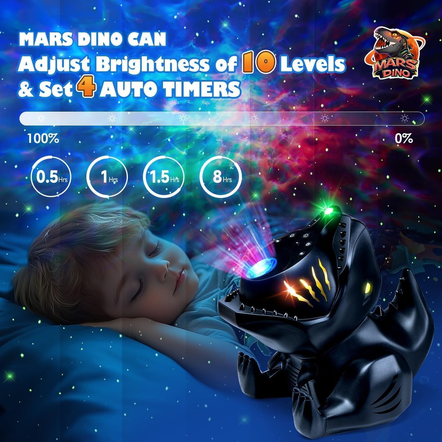 Dinosaur Galaxy Projector for Kids, Non-Glare 316 Lightings Star Projector Galaxy Light,22 White Noise +5.3 Bluetooth Speaker Dinosaur Night Light, Nightlight for Kids Room, Dino Gifts