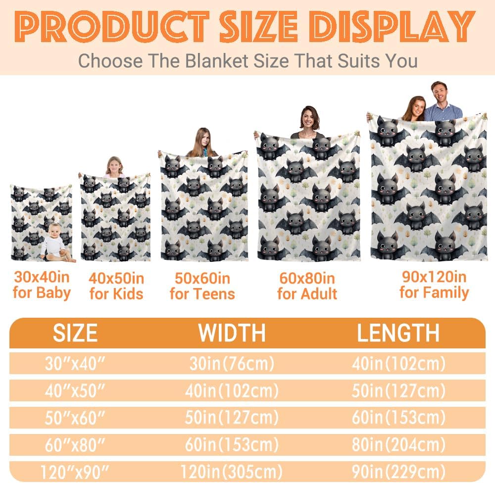 Halloween Bats Baby Blanket Gifts Super Soft Swaddle Newborn Cozy Baby Receiving Blanket Stroller Throw Blanket for Crib 40x30 in for Puppy