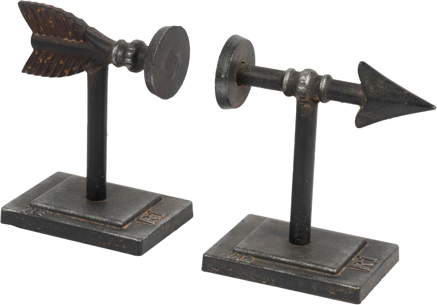 Creative Co-Op Bronze Arrow Shaped Cast Iron Bookends (Set of 2 Pieces)