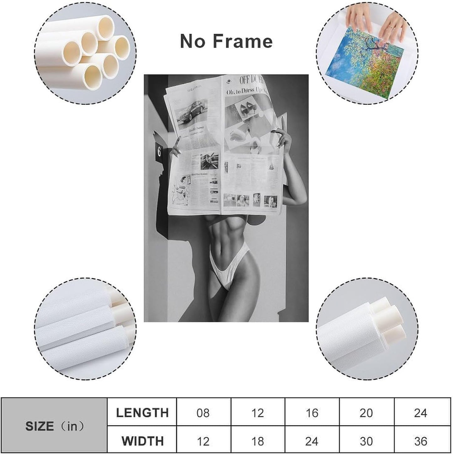 Wall Decoration Painting Beautiful Woman Reading Newspaper Black And White Feminist Poster Wall Art Bar Decoration Canvas Art Poster And Wall Art Picture Print Modern Family Bedroom Decor Posters 08x1