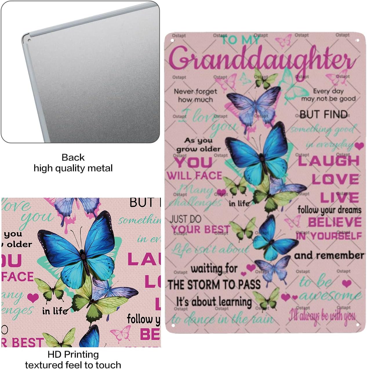Inspirational Granddaughter Sign For Grandma Grandpa To My Granddaughter Metal Tin Sign Granddaughter Gifts From Grandma Never Forget How Much I Love You Wall Decor For Home Bedroom 8x12