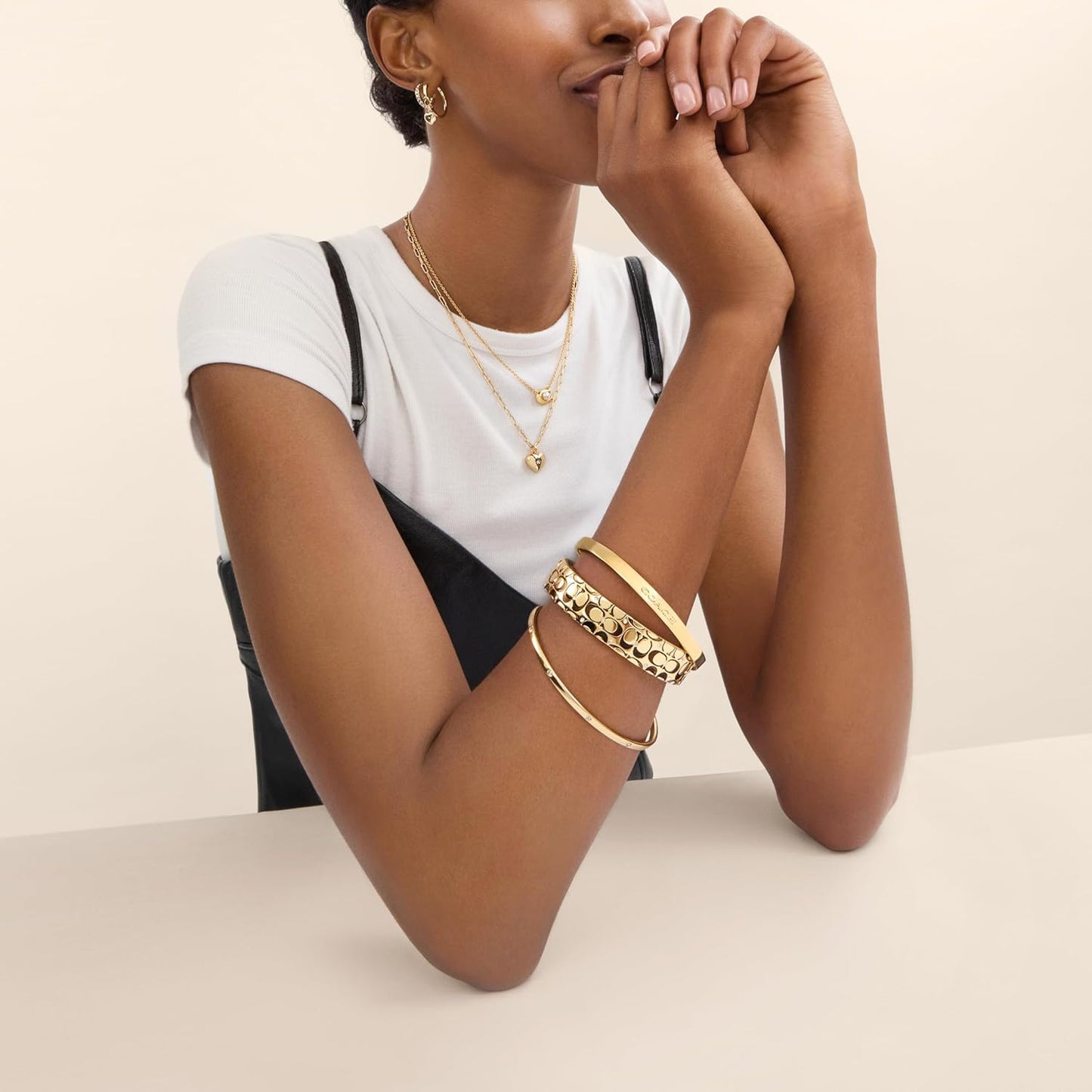 COACH Women's Signature Hoop Earrings