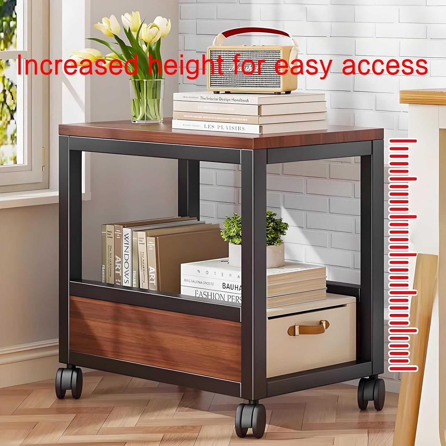 Bookshelf,rotating bookshelf,bookshelves,spinning bookshelf,rotating book shelf,metal bookshelf,unique bookshelf,Suitable for living room, bedroom, study, living room corner, balcony(Brown,40x30x60cm/