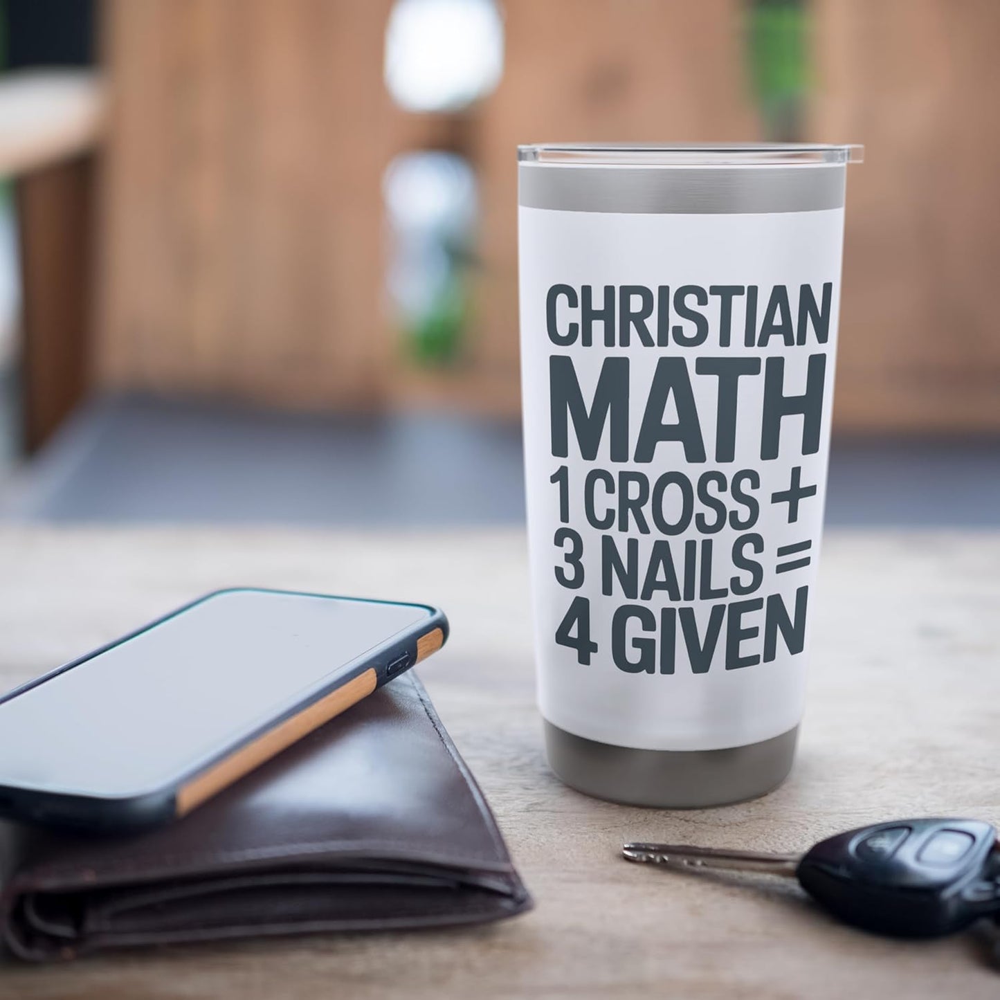 Christian Math One Cross Three Nails Four Given Stainless Steel Insulated Tumbler