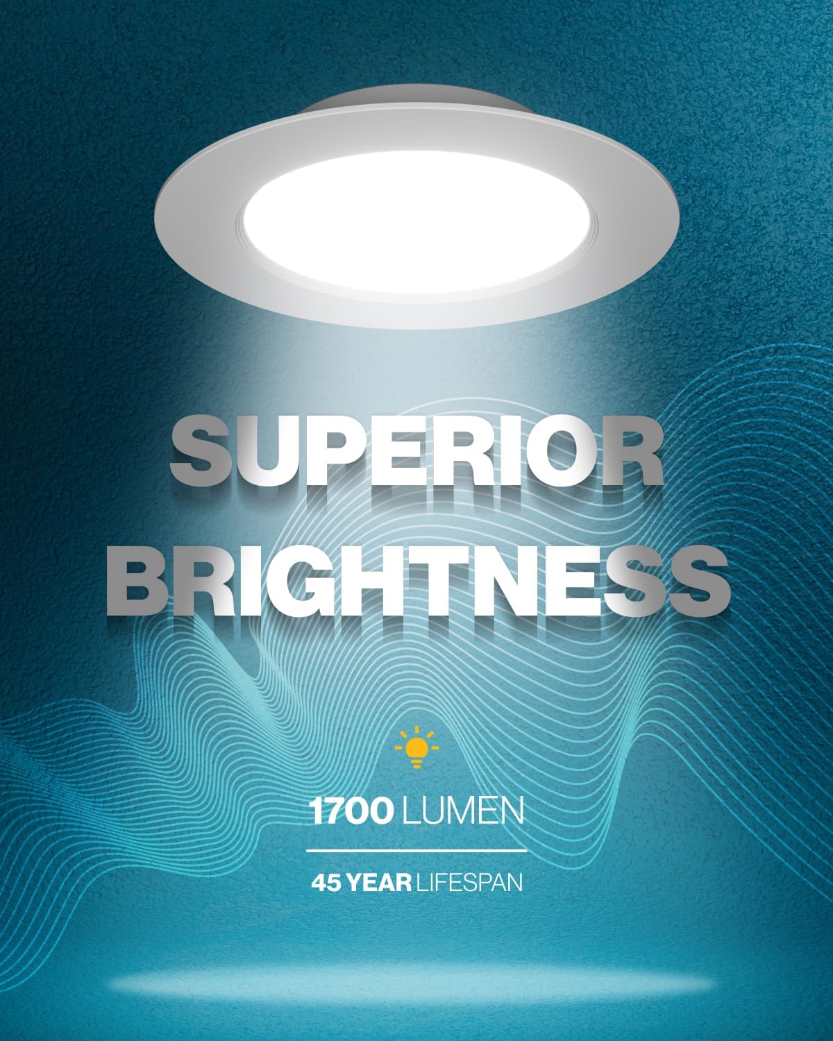 Sunco 6 Inch LED Recessed Light Retrofit, Can Lights for Ceiling, 1700 LM High Brightness, Selectable CCT 2700K/3000K/4000K/5000K/6000K, 17W=120W, Dimmable, Baffle Trim, Damp Rated UL 4 Pack.