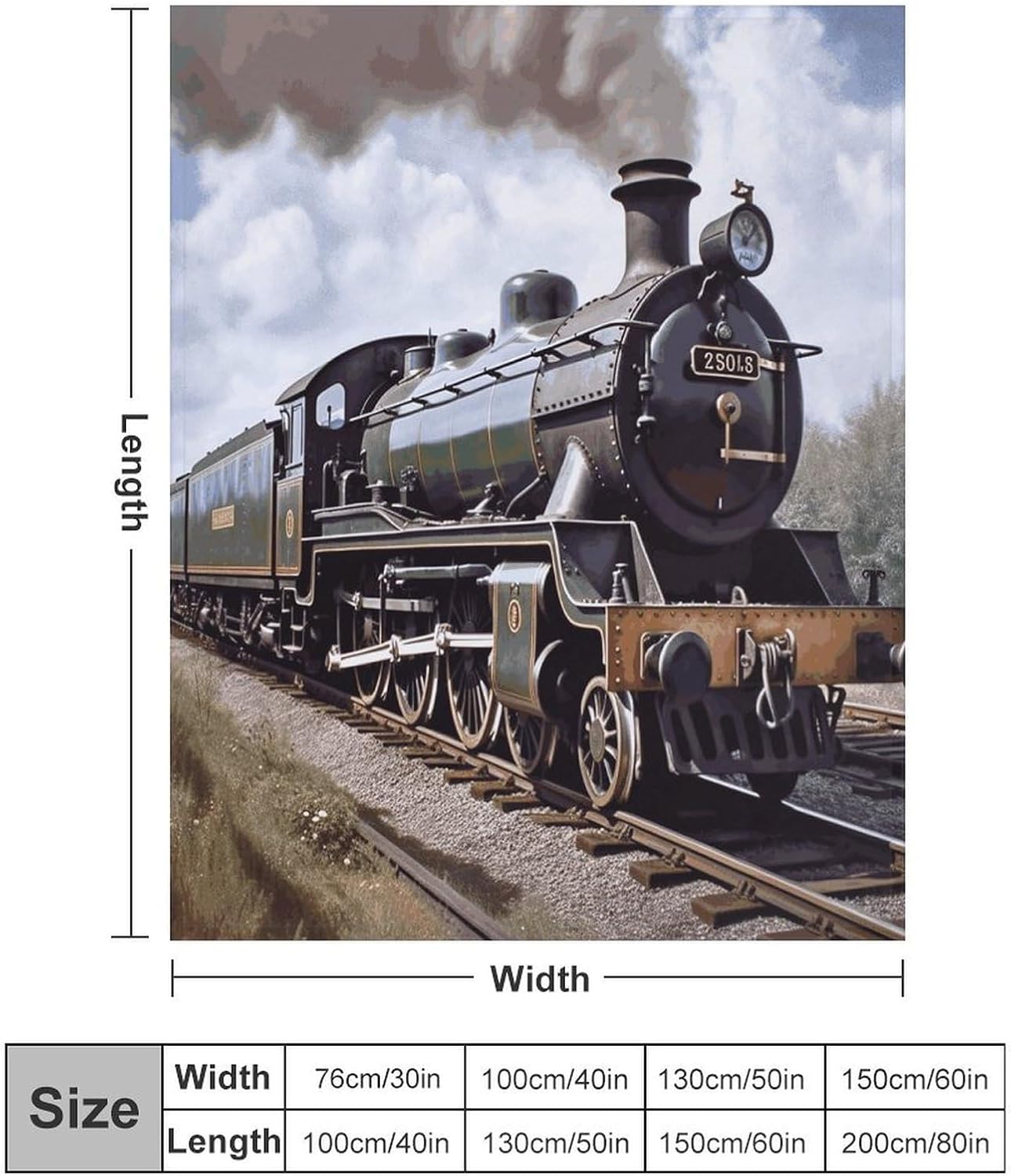 Steam Locomotive Train Blanket Super Soft Lightweight Throw Blanket Cute Cozy Warm Bed Blanket Decorative Fuzzy Blanket All-Season Home Decor Gift for Sofa Couch Living Room 60"*80"（150 * 200cm）