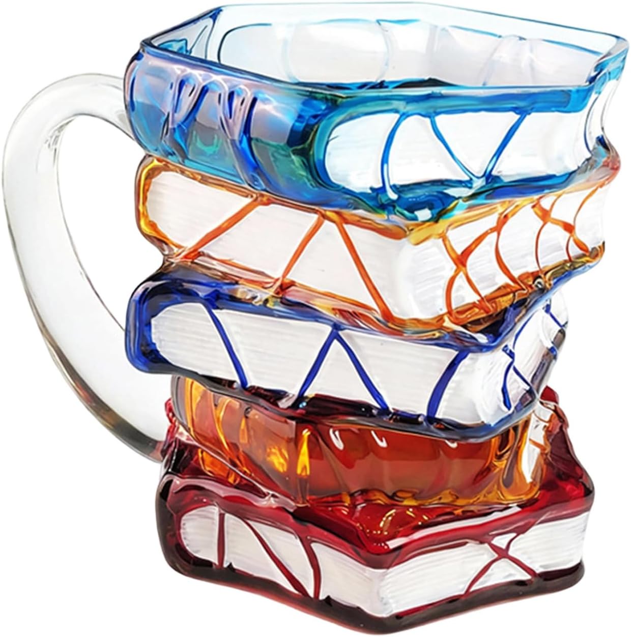 Mug for Coffee | Ergonomic Grip Colorful Cup,Glass Cup for Book Lovers - for Tea Milk Water Juice Readers Librarians Reading Enthusiasts Home Dorm Apartment