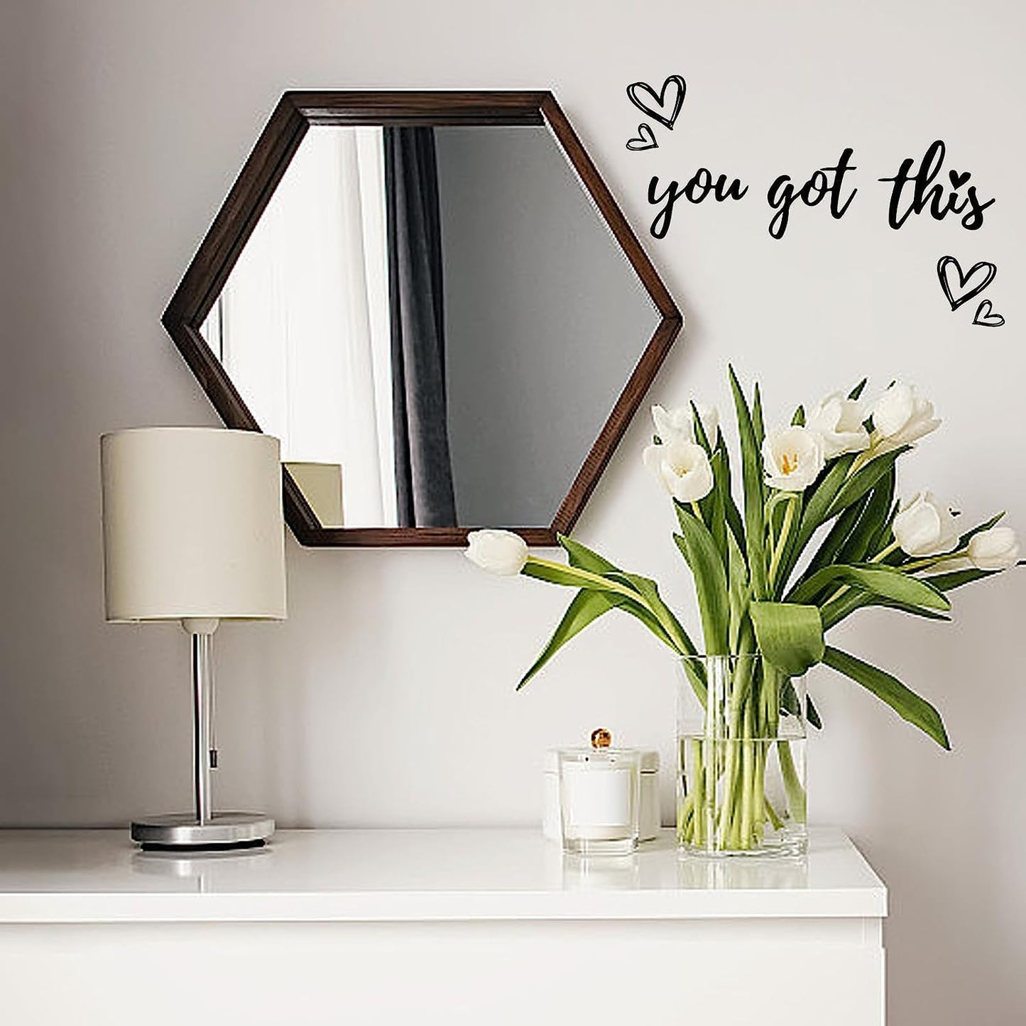 PLIGREAT You Got This Quotes Wall Stickers, Peel and Stick Wall Decals, Removable Vinyl Art Letters Walls Sticker for Bedroom Living Room Home Office Decorations Indoor Window Art Decor
