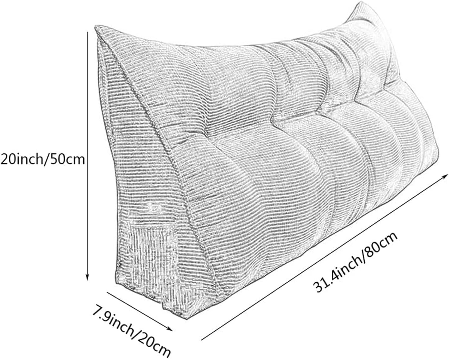 Reading Adult Large Headboard Pillow Tatami Cushion Lumbar Pad Sofa Pillow Bed Strap Fixation Head Cushion(Size:80x20x50cm(31x8x20inch),Color:Dark Red)