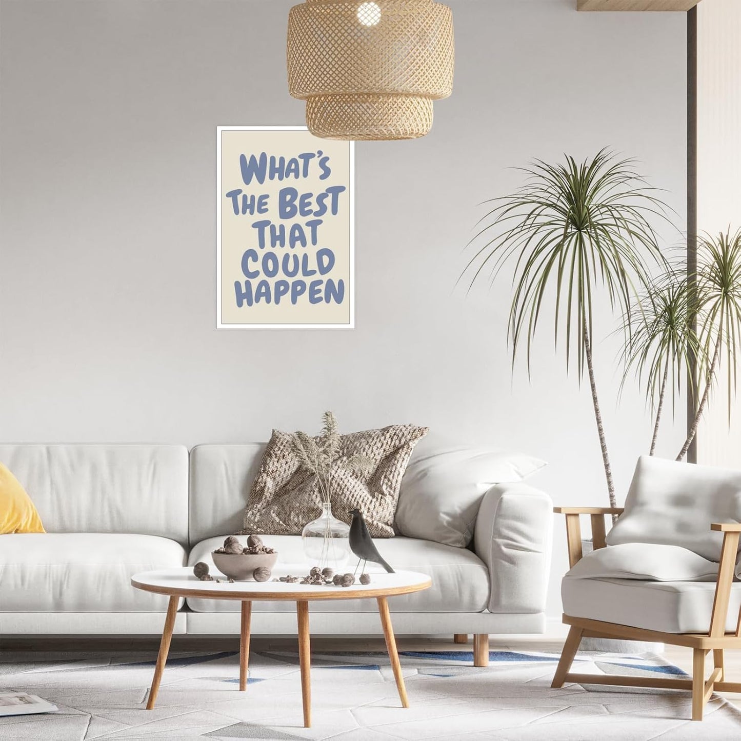 What's the Best That Could Happen Canvas Print, Inspirational Quote Poster, Positive Thinking Wall Art, Modern Motivational Decor, Uplifting Home Office Artwork 12x16 in Unframed