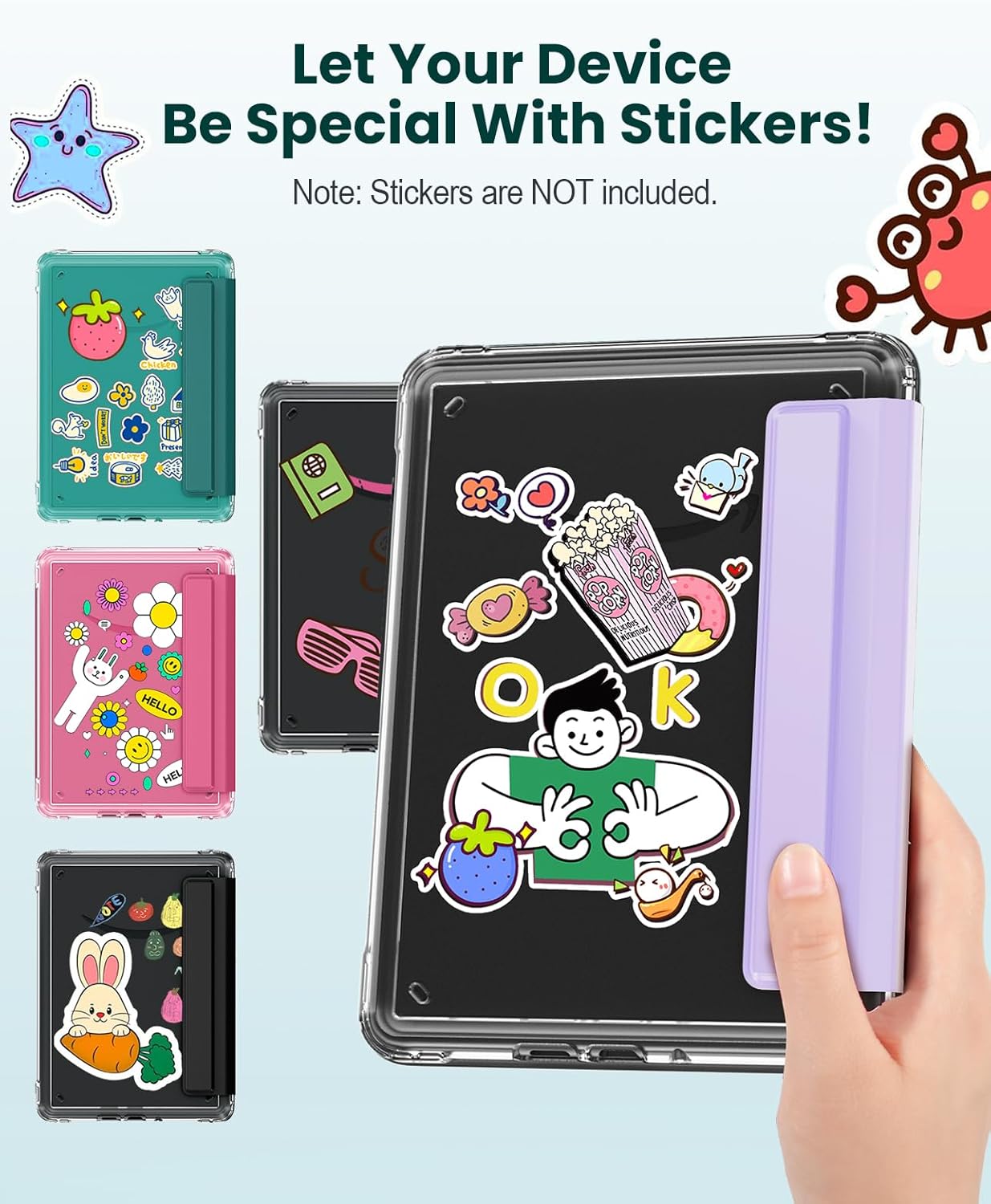 MoKo Detachable Magnetic Case for All-new 7" E-Reader 12th Generation 2024 & Color 2024/2025, Ultra Clear Back Scratch-Proof Light & Shell Cover with Auto Wake/Sleep, Not fit BOOX & Kobo, Lilac