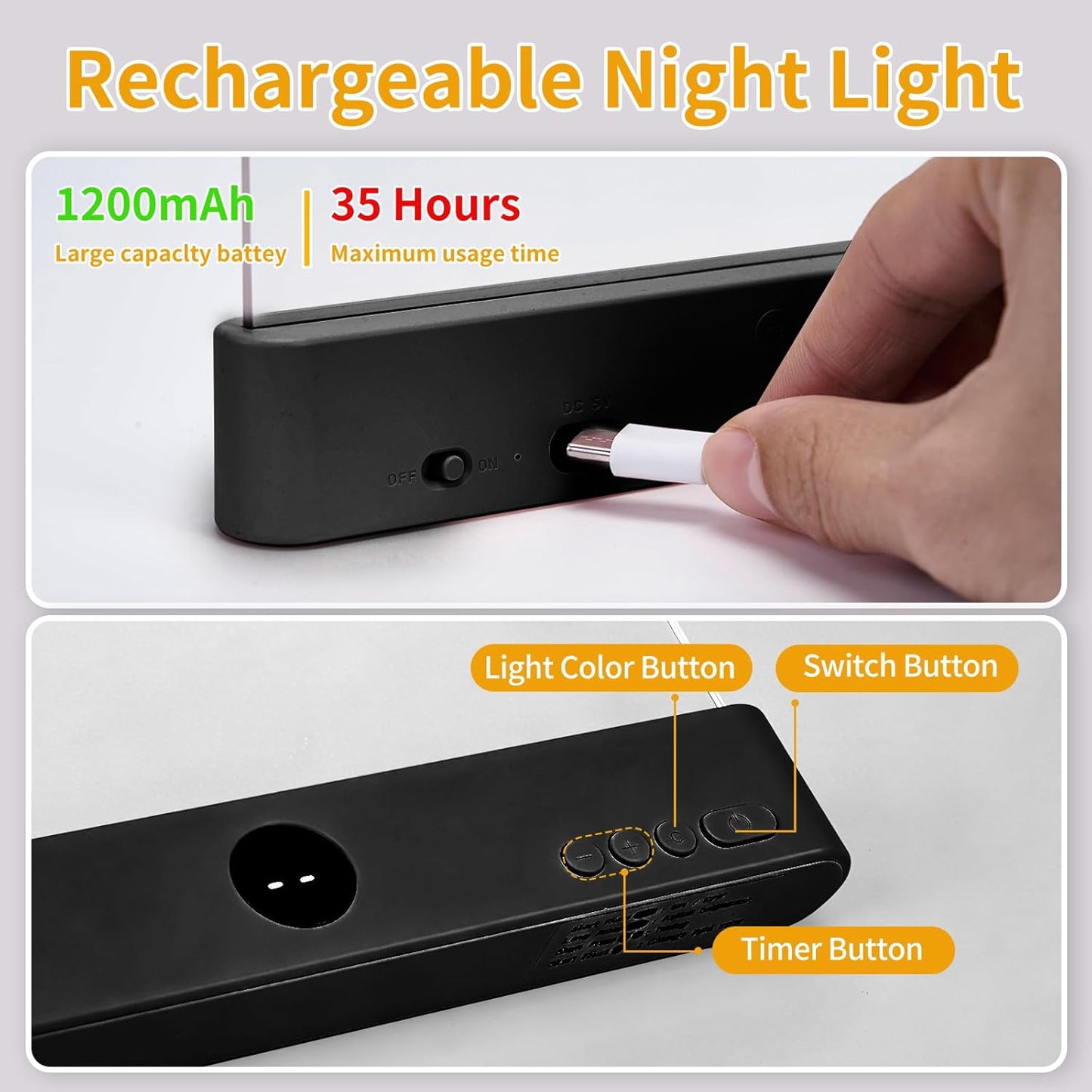 Avera Book Light, Led Reading Clip On Book Light Rechargeable, 2026 Upgraded Flat Night Light with 3 Colors & Timer Lamp, Stepless Dimming Anti-Glare Intelligent Design, Reading in Bed