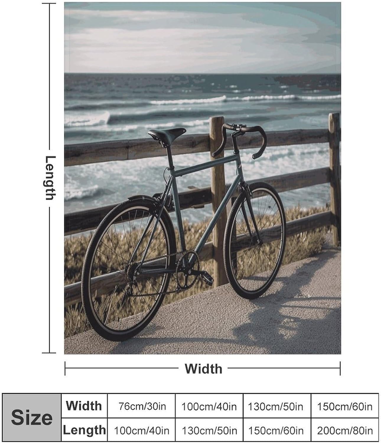 Bicycle Leaning on Fence Throw Blanket for Couch Super Soft Warm Lightweight Throw Blankets Cozy Flannel Bed Blanket Cute Decorative Blankets for All Seasons Home Decor Gift 40"*50" （100 * 130cm）