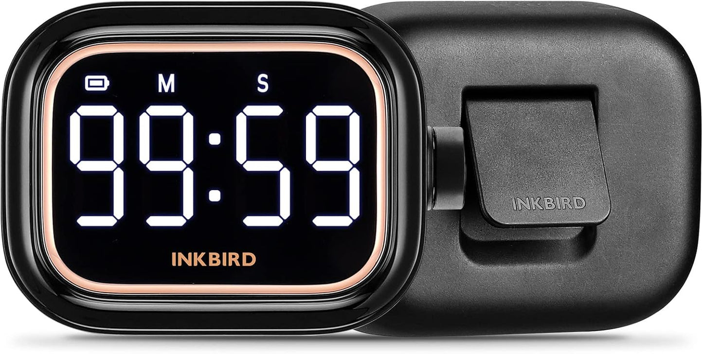 Digital Kitchen Timer for Cooking, INKBIRD Rechargeable 4-Levels Alarm Productivity Timer IDT-02 for Kids, Adults, Teachers, Large LED Smart Countdown Countup Magnetic Timer for Classroom Office