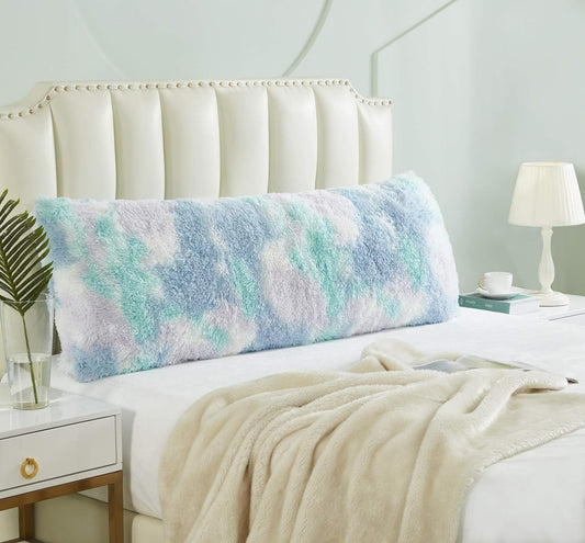 Cozy Plush Fur Body Pillow 20X54 Inches with Premium Filling, Ultra Soft Bed and Sofa Pillow, Vibrant Pastel Colors on Long Pillow, Big Hug Double Pillow, Pregnancy Pillow, Warm Fascinating