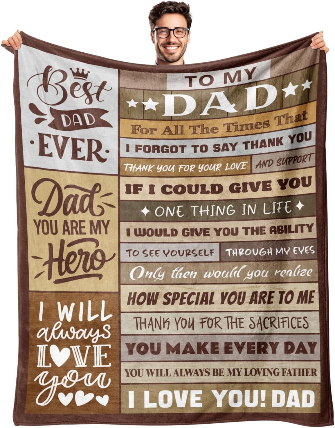 Gifts for Dad from Daughter Son - Birthday Gifts for Dad - Christmas Blanket Gift for Dads - Best Dads Ever Gift - Cool Dad's Birthday Present - Funny Present for Father - Throw Blanket 60" x 80"