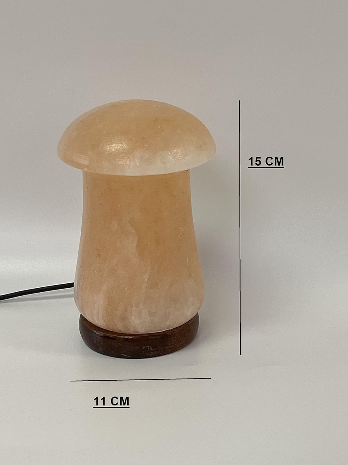 ApexGlobal Himalayan USB Salt Lamp Mushroom Shape in Multi Color Changing, 3 Watts LED Bulb and Wood Base, Handcraft Natural Salt Lamp for Best Gift, (6 inches, 2 lbs) Unique Gift Idea