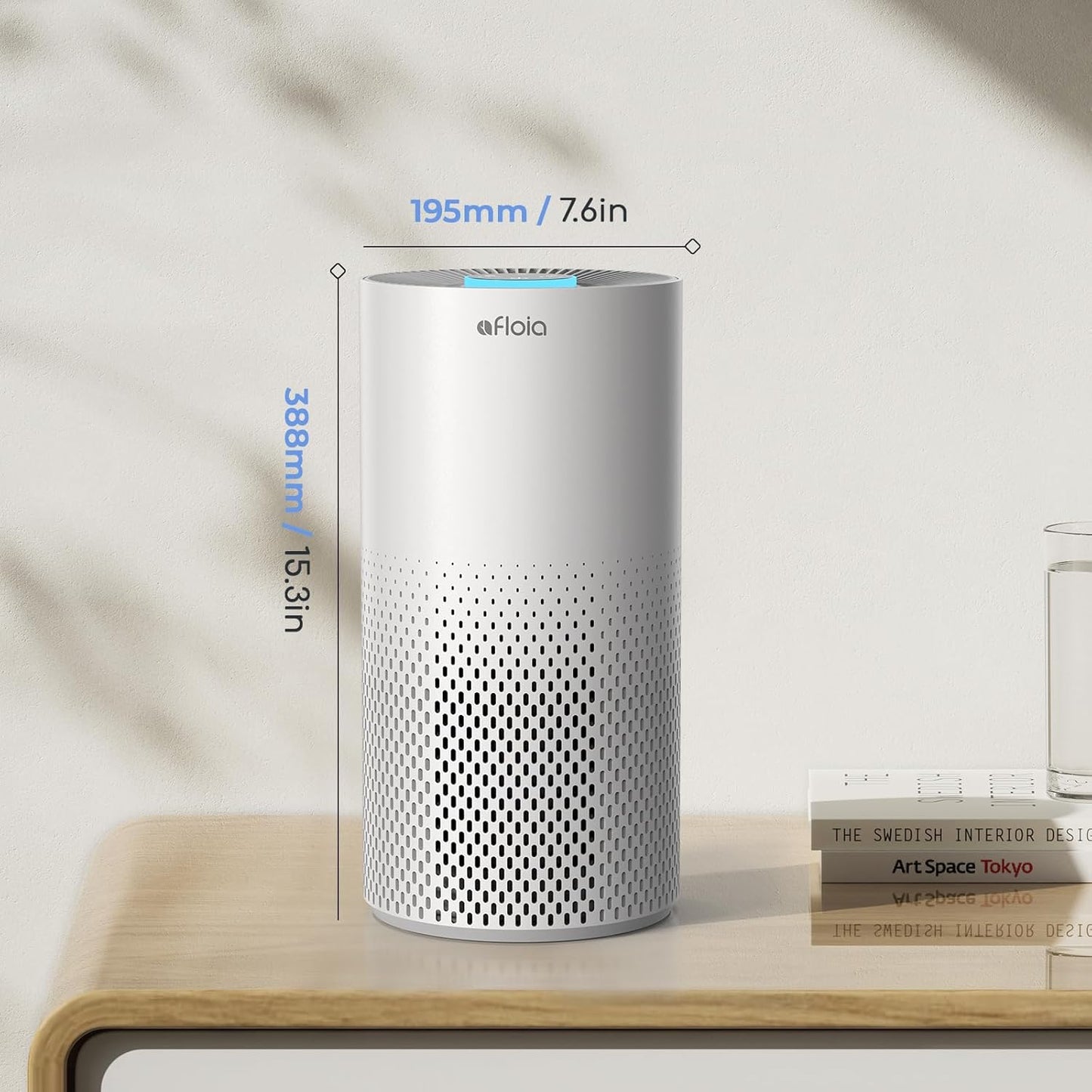 Afloia Air Purifiers for Home Bedroom Large Room Up to 1076 Ft², 3-Stage Filter Cleaner Odor Eliminator, Remove Pets Dust Dander Hair Allergy Mold Pollen Smoke Smell, Quiet 22 dB, 7 Colors Night Light