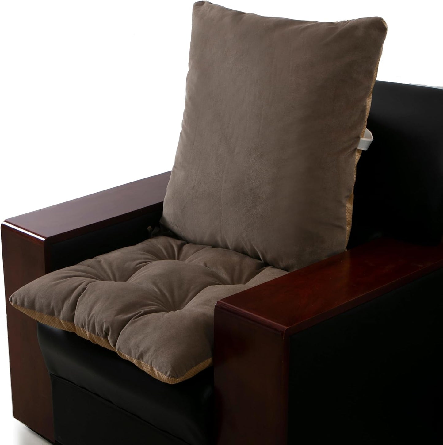 Low Back Pain Relief Extra Large Size Soft Recliner Sofa Lumbar Support Pillow And Thick Cushion With Adjustable Straps And Nonslip Bottom For Lounge/Glider Rocking Chair,Tufted Seat With String Ties