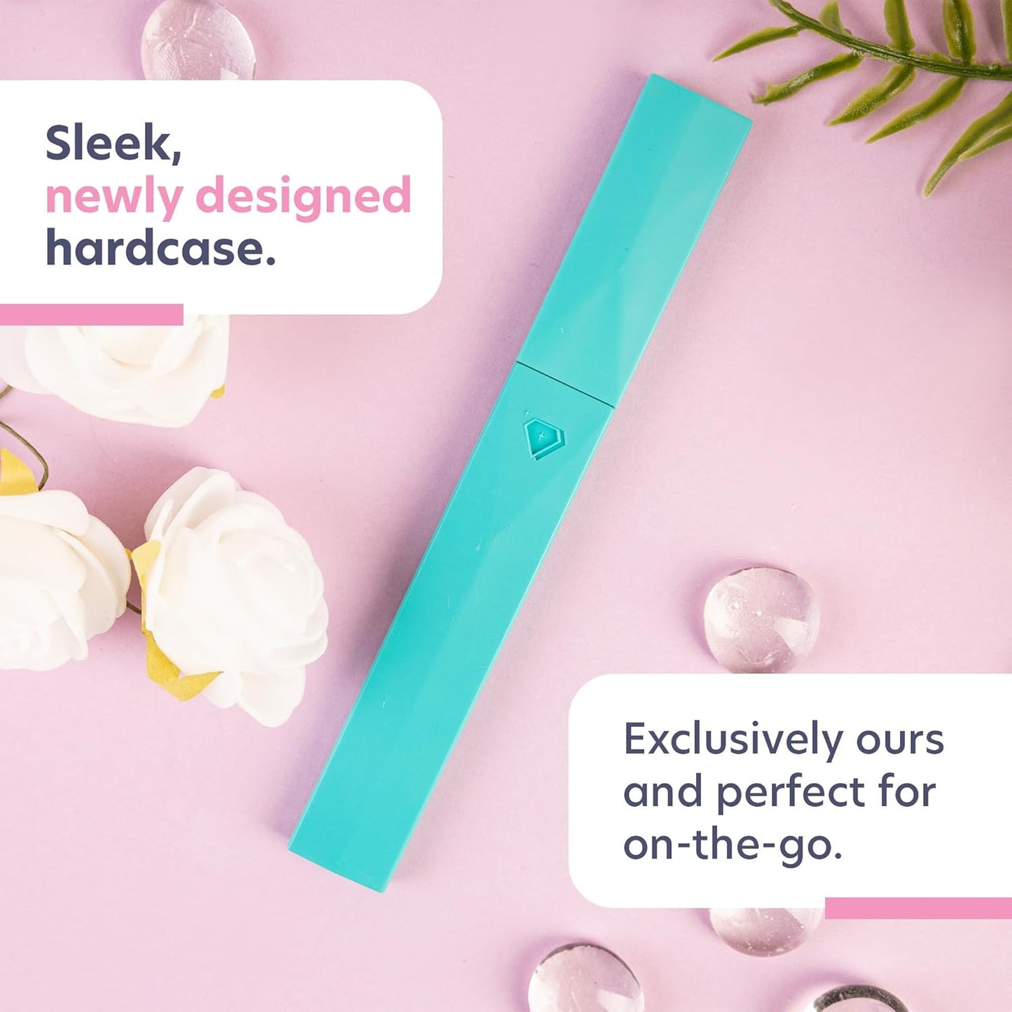 Glass Nail File with Case, Czech Glass Fingernail Files, Manicure Nail File for Natural Nails, Expert Precision Filing + Smooth Finish - Bona Fide Beauty Premium Nail Filer (Pastel Aqua Violet)