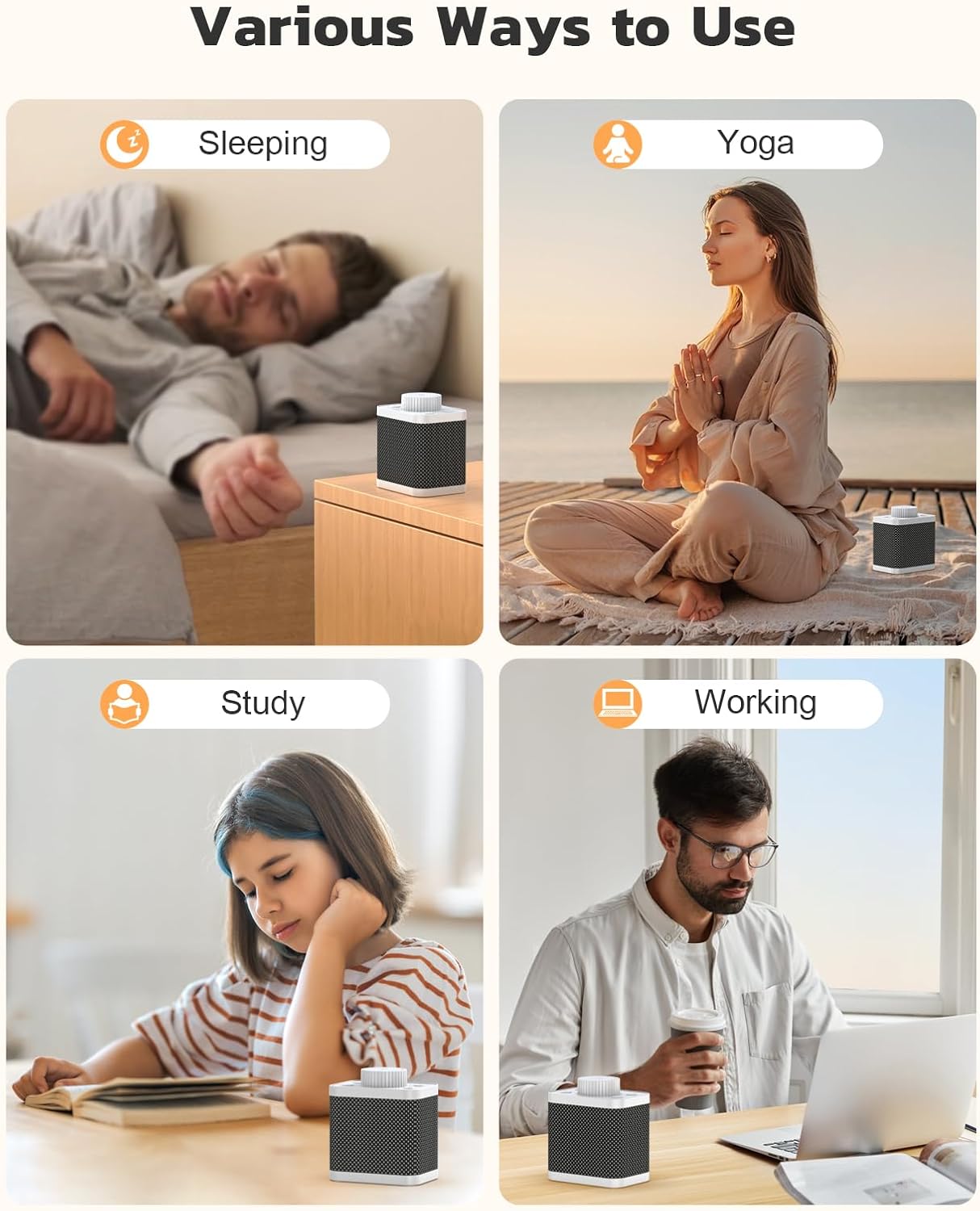 White Noise Sound Machine with 20 Soothing Sounds, 18-48h Powerful Battery, 3 Timers Memory Function and White Noise Machine for Sleeping, Portable Sound Machine for Baby Adult Fathers Day Gift