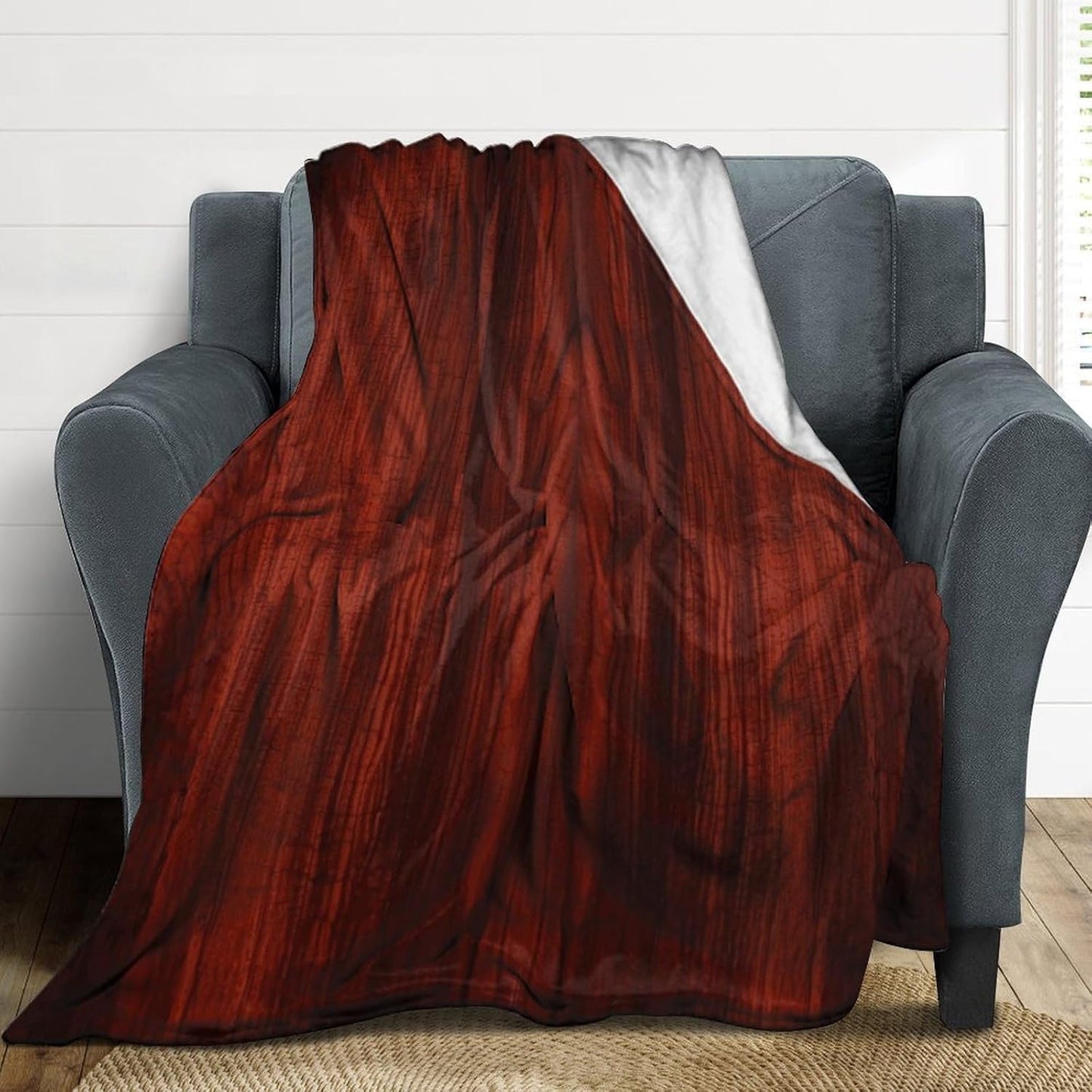 Red Wood Blanket Super Soft Lightweight Throw Blanket Cute Cozy Warm Bed Blanket Decorative Fuzzy Blanket All-Season Home Decor Gift for Sofa Couch Living Room 40"*50" （100 * 130cm）