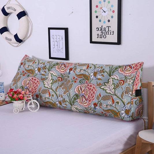 Headboard Bedside Cushion Pads Cloth Art Triangular Pillow Multifunction Large Back Independent Liner, Washable, 7 Colors (Color : 6#, Size : 100 x 20 x 50 cm)