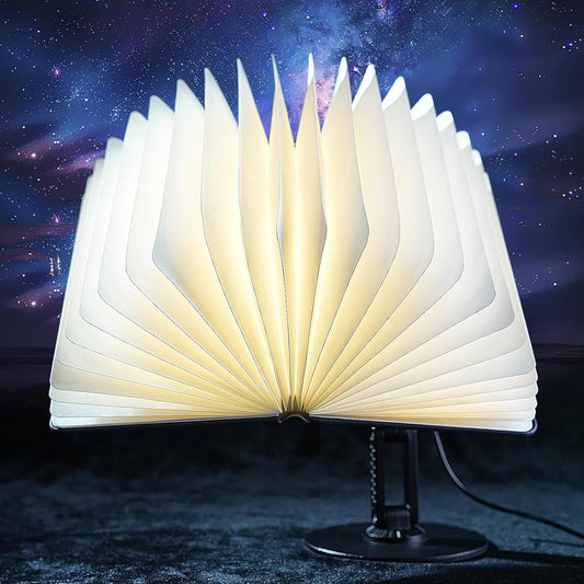 Enchanted Book Lamp AI Voice Activated | Auto-Flip Magic Lighting for Fantasy Fans, Spell-Casting Decor in Home Office (Antique Brass) (Art Deco 2)