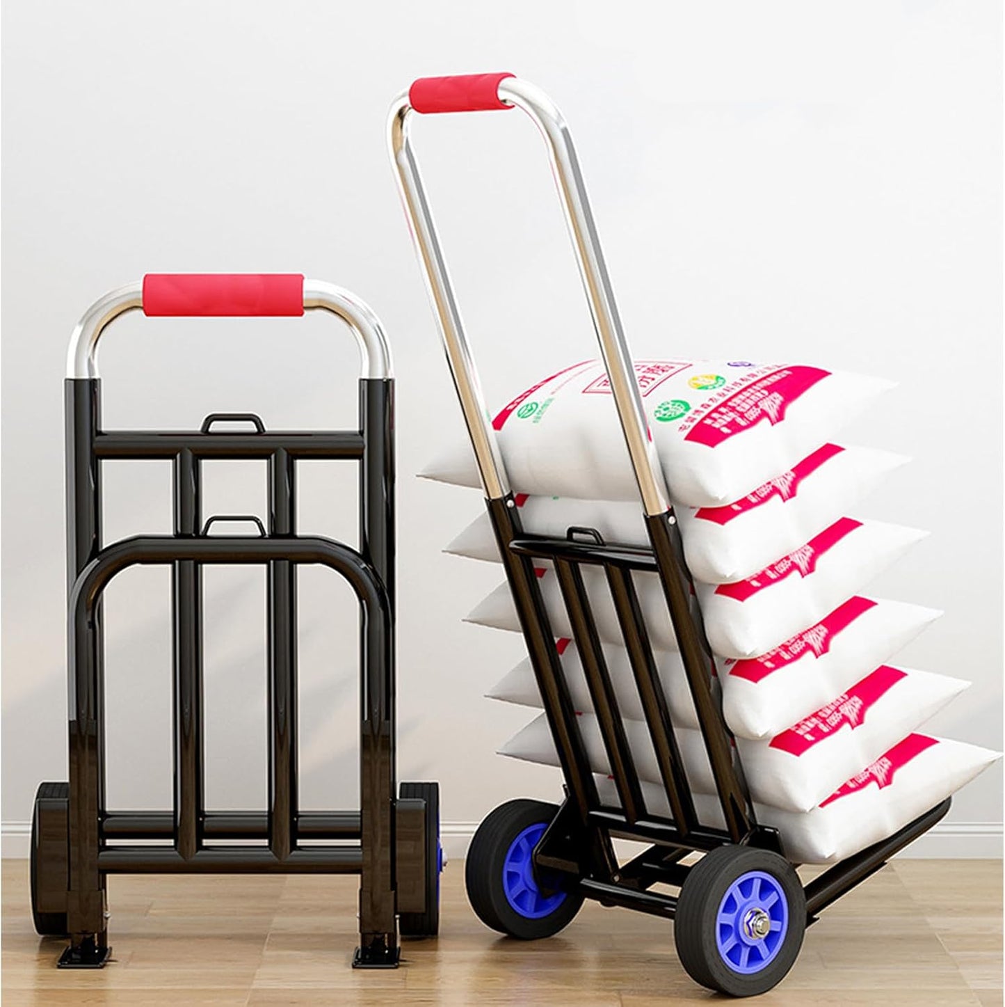 Functional Folding Hand Truck Portable Folding Trolley For Easy Maneuvering Practical Cart For Urbans Shoppers
