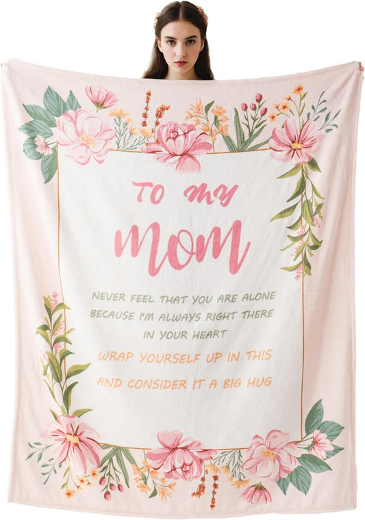 Battilo to My Mom Blanket Gift from Daughter Son, Unique Birthday Gifts for Mom Wife, Mother Birthday Present,Super Soft Flannel Throw Blankets for Bed Couch Mom Day(50 x 60 in)