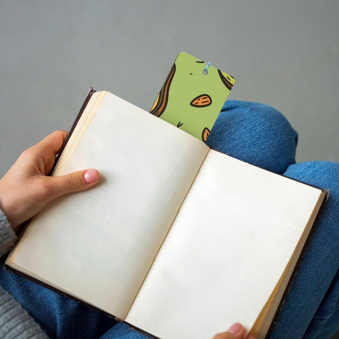 Simple Line Drawing Bookmarks Gifts for Women Men, Wooden Bookmarks for Book Lovers, Vintage Book Marks Ornaments with Tassel, Unique Personalized Reading Page Markers Sky Blue